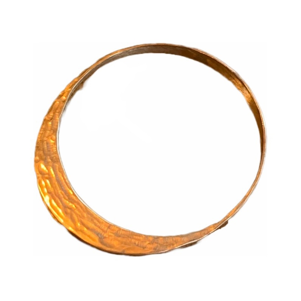 Bronze MILOR 🇮🇹 Italy Bracelet. Beautiful etched and Hand Hammered. (2)